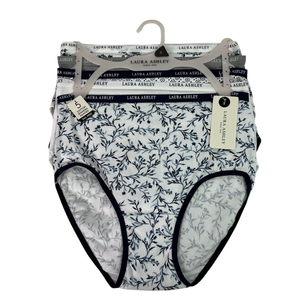 Laura Ashley Women’s Panties Sz Small Pkg/5 Briefs Tag Free Multi Colors